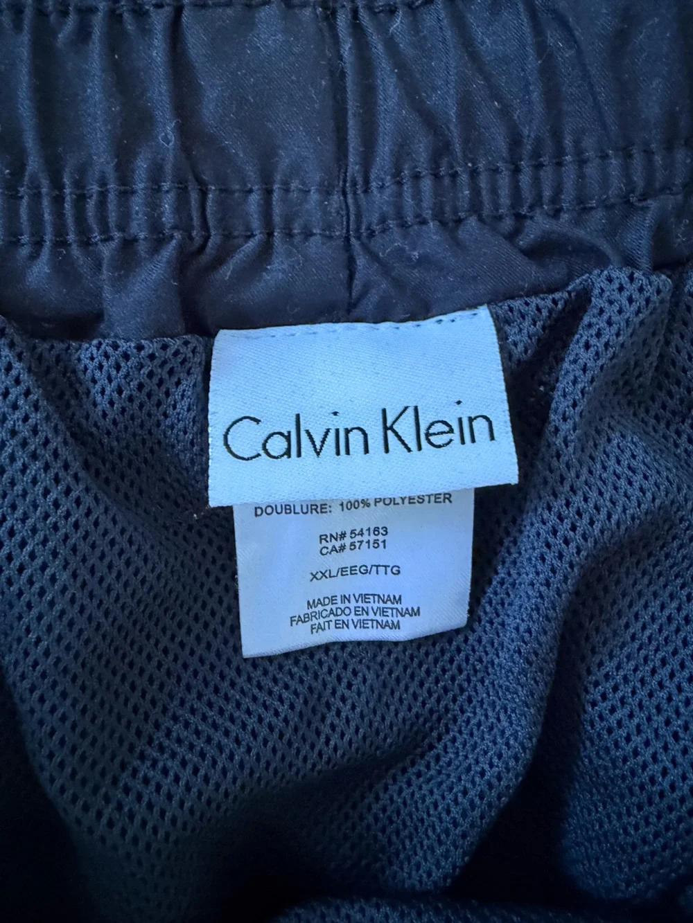 Calvin Klein Signature Black Men's Brief Lined Swim Trunks Shorts Pockets Sz XXL